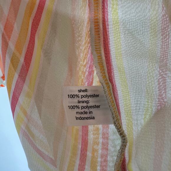 Lane Bryant Size 20 Tank Top Shirt‎ Blouse Striped Blue Orange Yellow Pink - Picture 5 of 5